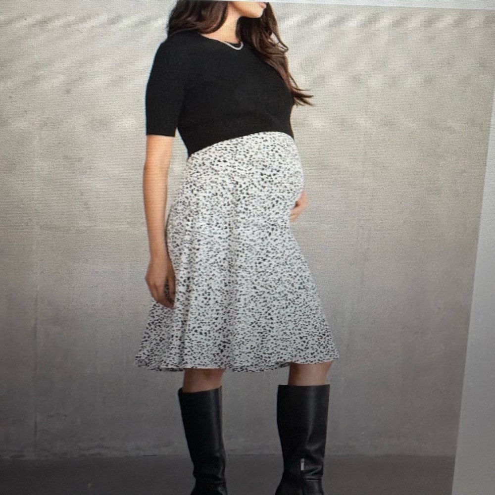 Seraphine Black and White Midi Skirt